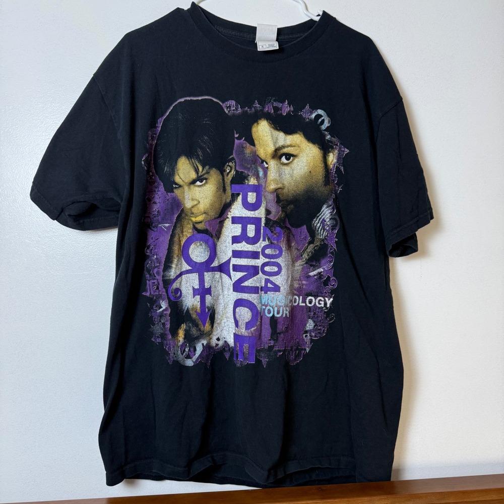 Vintage Prince Musicology Tour 2004 Black T-Shirt Fruit of the Loom XL Mens Y2K‎